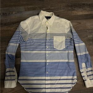 Polo by Ralph Lauren Blue and White Casual Button Down Shirt